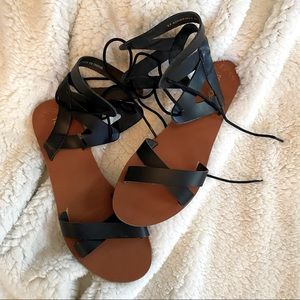 Topshop lace-up black sandals